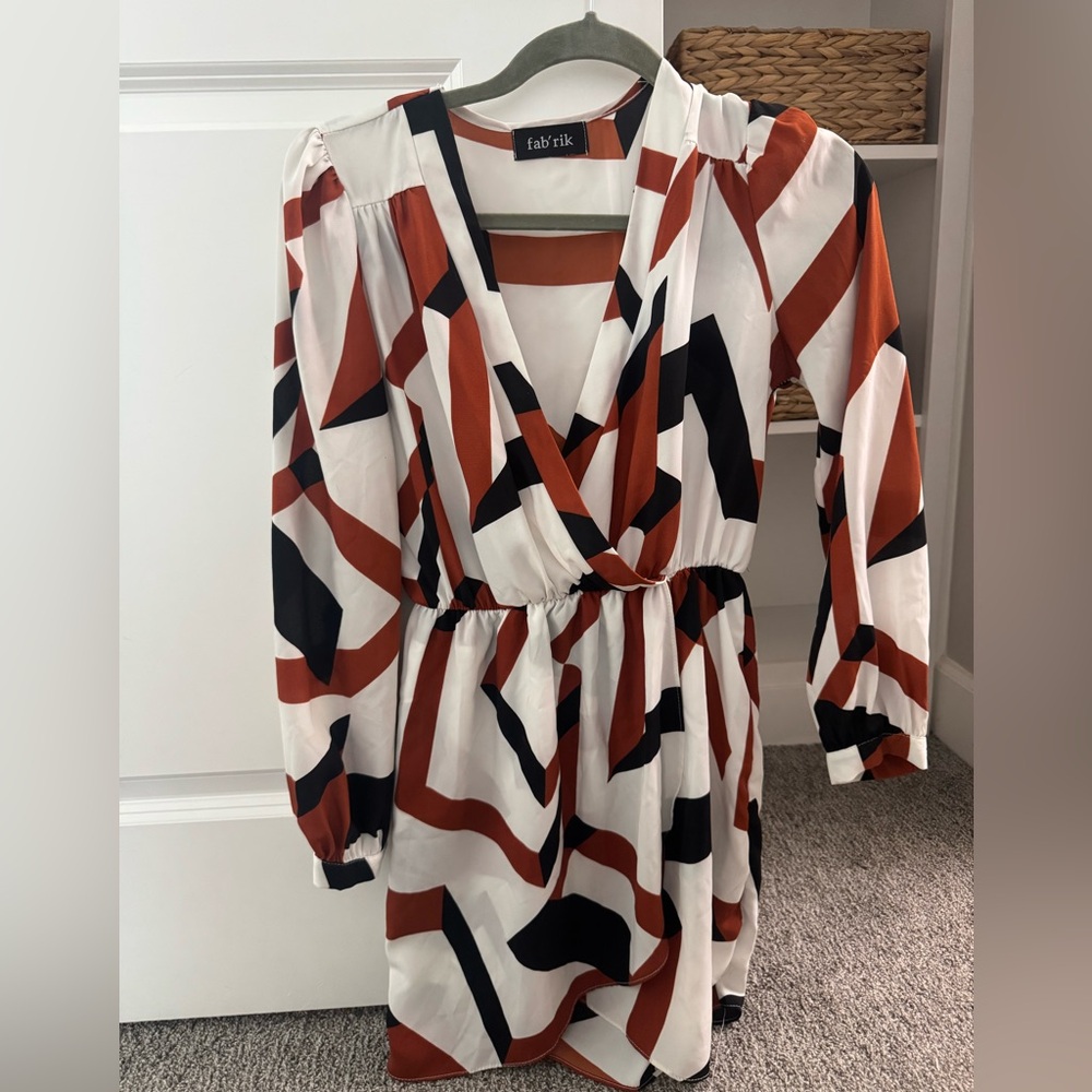 Fab'rik Multicolor Geometric Pattern Dress